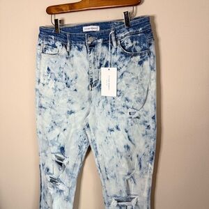 Flying Monkey Acid Wash Skinny Jeans Size 31 NWT High Rise Distressed Denim